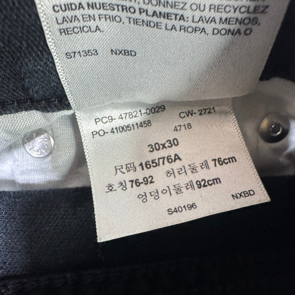 Denizen from Levis 285 Relaxed Fit Black Jeans Mens 30x30 Casual Denim Pants - Picture 11 of 12